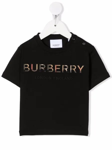 Burberry Kids футболка с вышитым логотипом