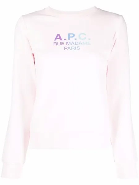 A.P.C. толстовка Rue Madame Paris, розовый