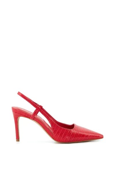 Кожаные туфли на каблуке «Closer» с ремешками Dune London, красный