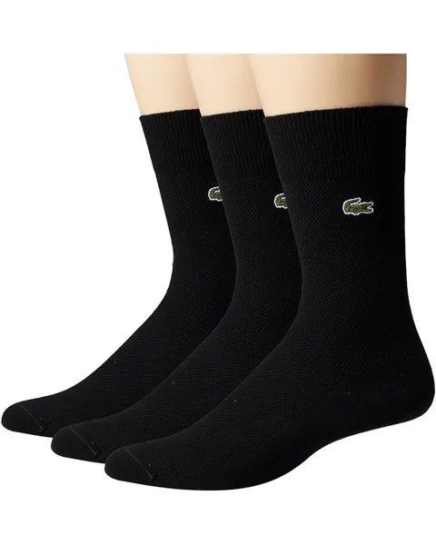 Носки Lacoste 3-Pack Solid Jersey and Pique Socks, черный