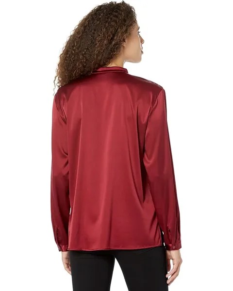 Топ Eileen Fisher Mandarin Collar Henley Top, цвет Deep Claret