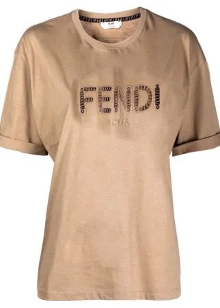 Fendi футболка с вырезанным логотипом