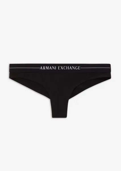 Трусы-брифы из эластичного хлопка с логотипом Icon Armani Exchange, черный