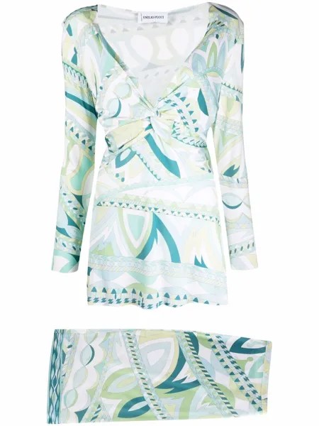 Emilio Pucci Pre-Owned комплект из блузки и юбки с абстрактным принтом