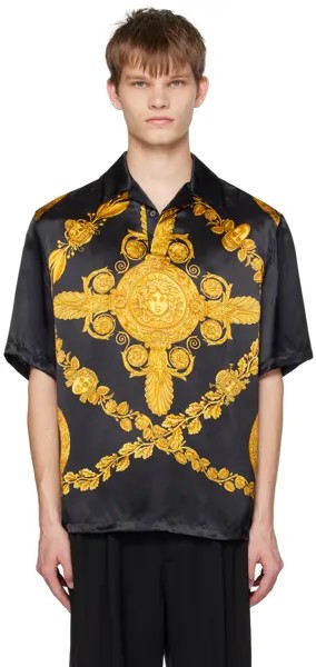 Черная рубашка-поло Maschera Baroque Versace