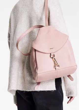 Розовый кожаный рюкзак с откидным верхом Paul Costelloe-Розовый цвет