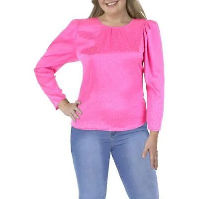 Женская розовая рубашка с цветочным принтом Aqua, блузка с пышными рукавами, XL BHFO 2977