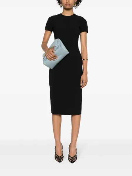 Victoria Beckham фактурное платье миди, черный