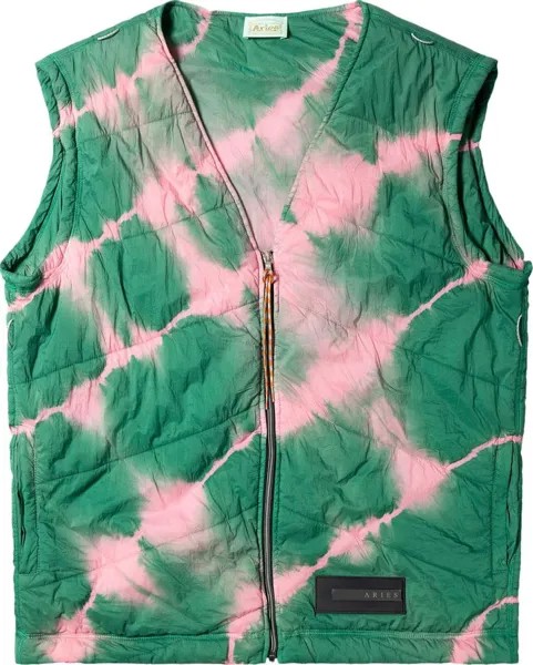 Жилет Aries Tie-Dye Padded Liner Gilet 'Pink/Aqua', разноцветный