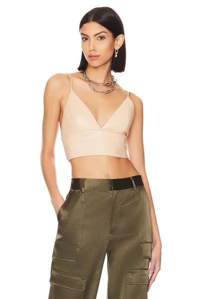 Топ Alice + Olivia Carli Faux Leather Bra, цвет Almond