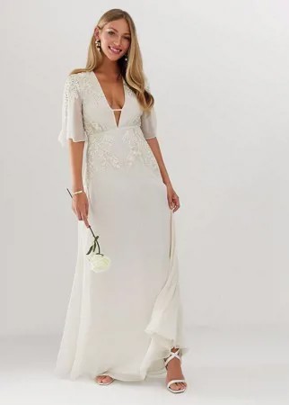 Платье макси с широкими рукавами Hope & Ivy bridal-Белый