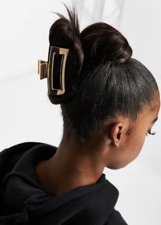 Золотистая заколка-краб прямоугольной формы ASOS DESIGN-Золотистый