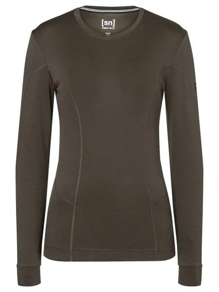 Лонгслив super.natural Merino Fahrradtrikot, темно коричневый