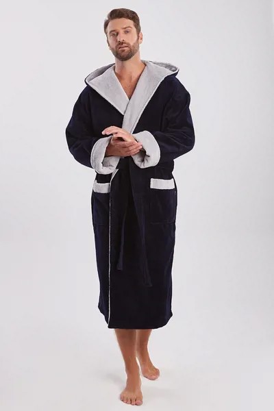 Домашний халат мужской Peche Monnaie синий 2XL