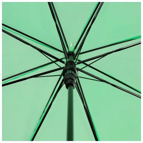 Зонт - трость полуавтоматический «Однотонный», 8 спиц, R = 47 см, цвет зелёный