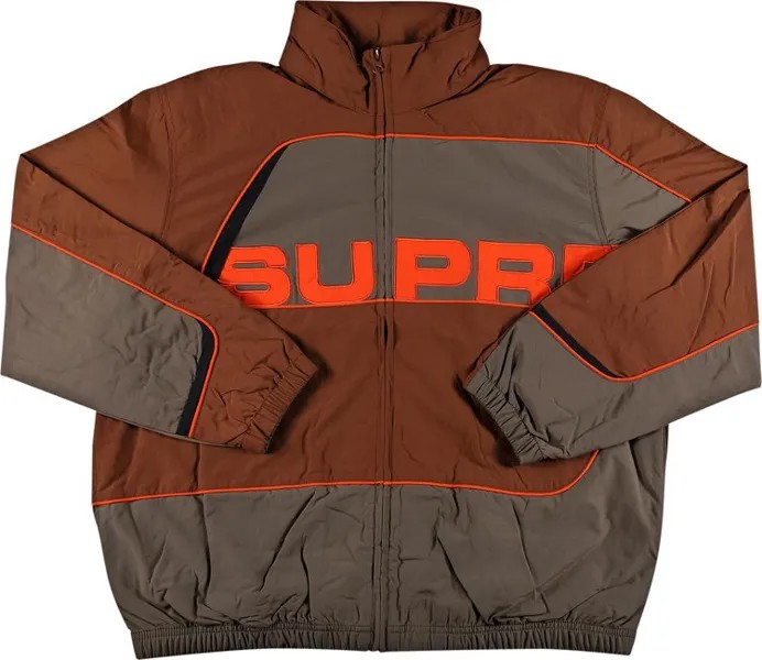 Куртка Supreme S Paneled Track Jacket 'Brown', коричневый