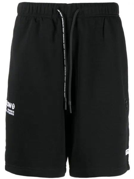 Шорты с кулиской и логотипом AAPE BY *A BATHING APE, черный
