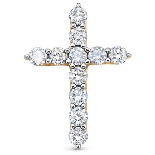 Подвеска Vesna jewelry, красное золото, 585 проба, родирование, бриллиант