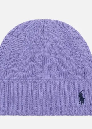 Шапка Polo Ralph Lauren Cable Cotton Cold Weather, цвет фиолетовый