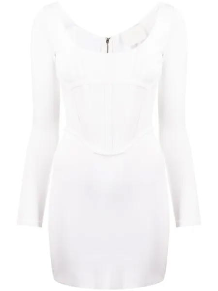 Платье мини с корсетом Dion Lee, белый