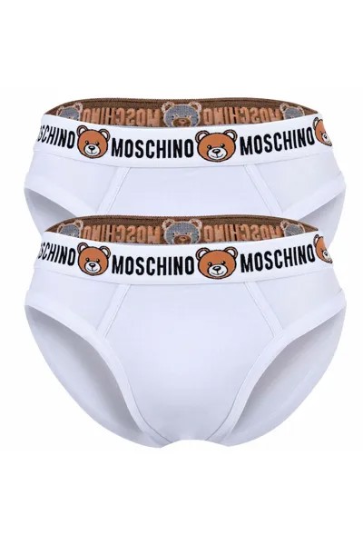 Хлопковые трусы с логотипом, 2 пары Moschino Underwear, белый