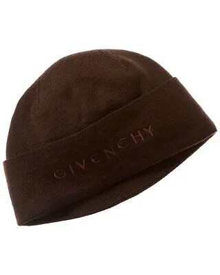 Женская шерстяная шапка с вышитым логотипом Givenchy, коричневая