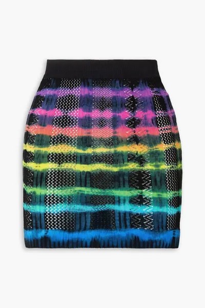 Мини-юбка вязки «пуантелле» с принтом тай-дай AGR, разноцветный