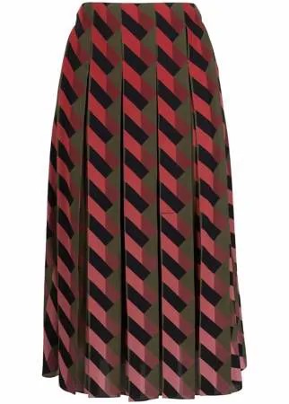 Salvatore Ferragamo плиссированная юбка с геометричным принтом