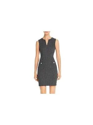 Женское черное короткое коктейльное платье-футляр без рукавов KARL LAGERFELD 4