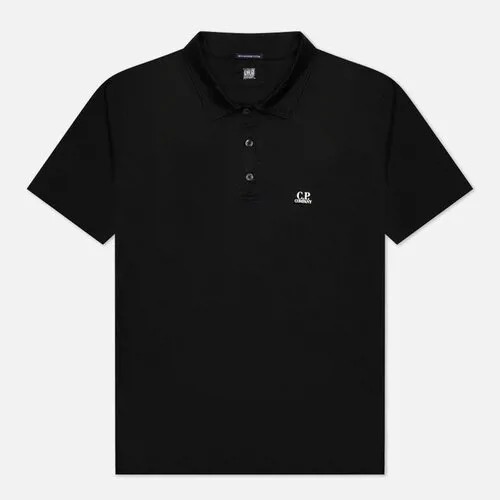 Мужское поло C.P. Company 70/2 Mercerized Jersey Twisted Logo чёрный, Размер S