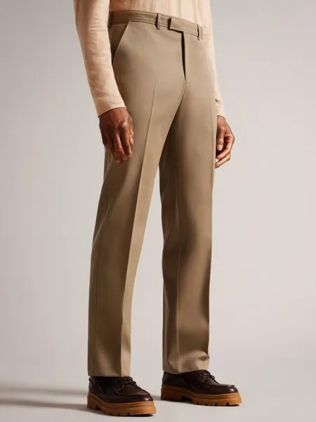 Шерстяные брюки Ted Baker Hedd, нейтральный цвет