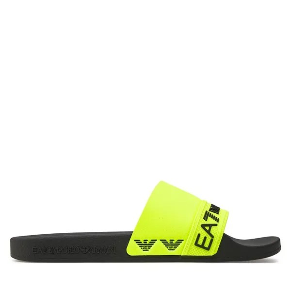 Шлепанцы EA7 Emporio Armani XCP011 XK277 Q686 Black+Yellow Fluo, черный