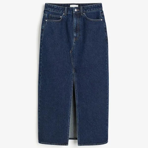 Юбка H&M Denim Midi, темно-синий