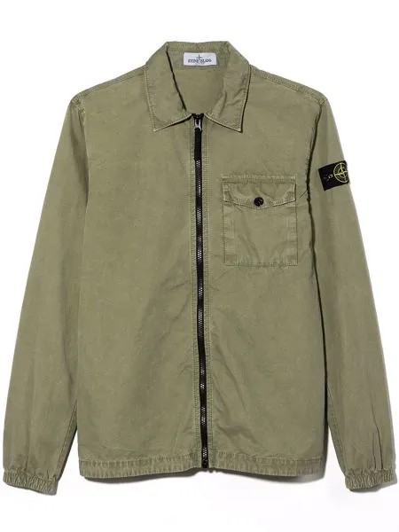 Stone Island Junior куртка на молнии с нашивкой Compass