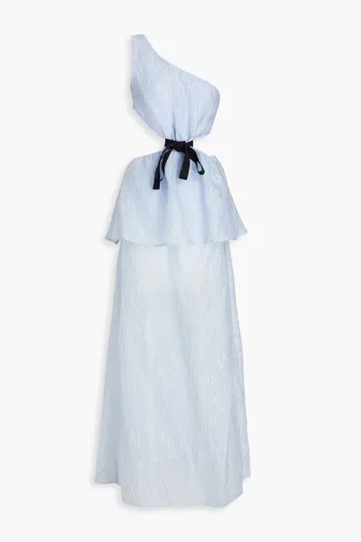 Платье макси в стиле клоке на одно плечо с вырезом Agua By Agua Bendita, светло-синий