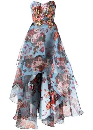 Marchesa Notte вечернее платье без бретелей