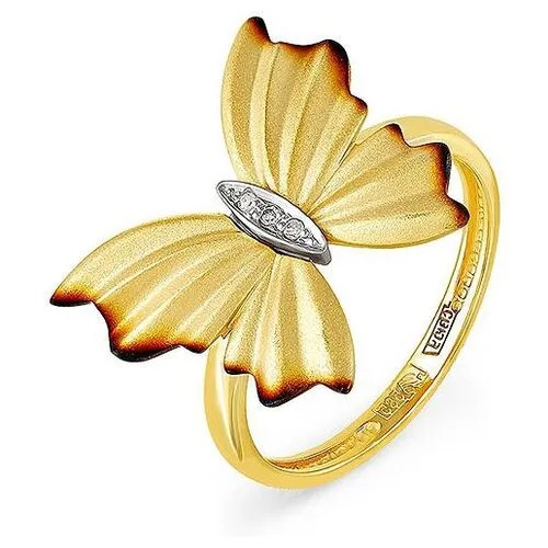 Кольцо KABAROVSKY, желтое золото, 585 проба, бриллиант, размер 16.5
