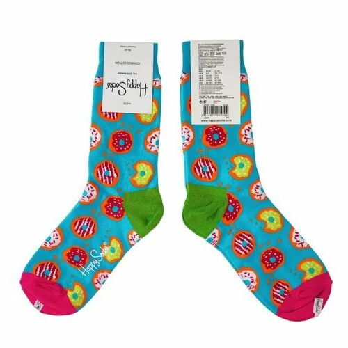 Носки Happy Socks, размер 36-40, коралловый, зеленый, красный, бирюзовый