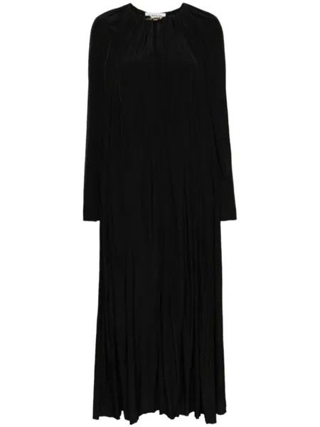 Lanvin расклешенное платье макси со сборками, черный