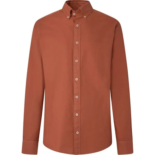 Рубашка с длинным рукавом Hackett Garment Dyed Oxford, красный