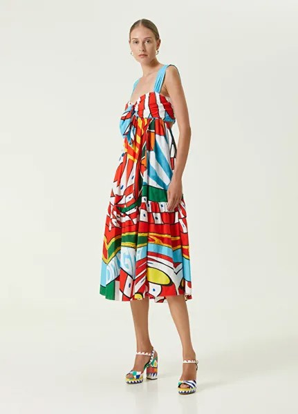 Платье миди с узором carretto Dolce&Gabbana