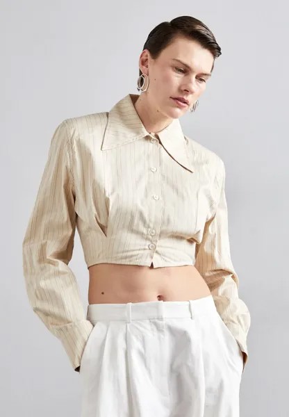Блузка-рубашка CROPPED Elleme, цвет striped mustard