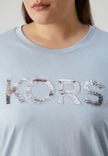 Футболка с принтом Sequin Classic Tee Michael Kors, синяя