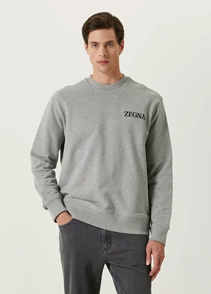 Серый свитшот с логотипом Zegna