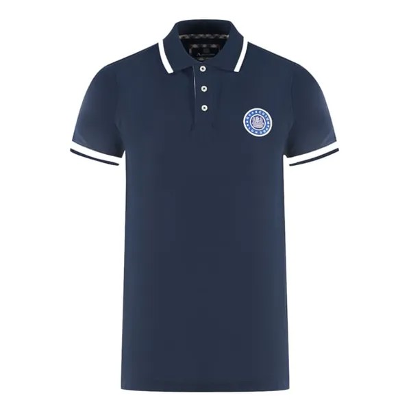 Рубашка-Поло морского цвета с вышивкой London Aquascutum, синий