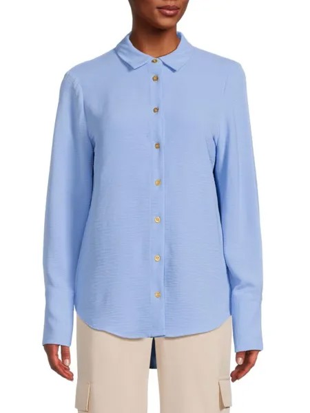 Однотонная рубашка Ellen Tracy, цвет French Blue