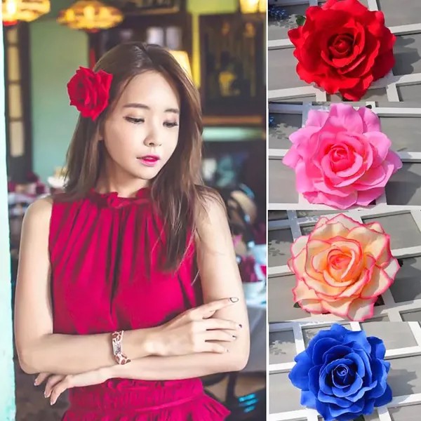 1PC женщины hairpins свадебные брошь роза цветок волос ювелирные украшения аксессуары для волос головные уборы