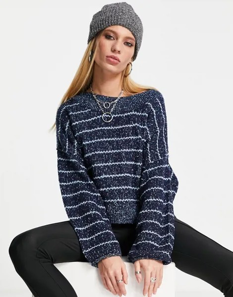 Синий джемпер в стиле oversized в полоску Free People Startlight-Голубой