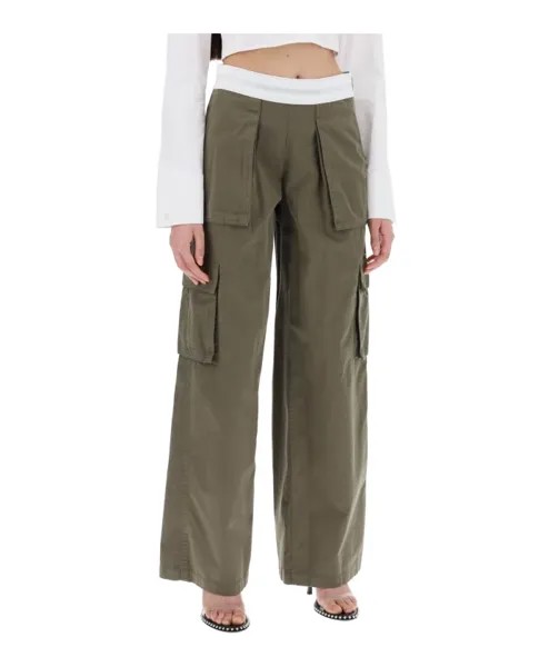 Широкие брюки Alexander Wang, зеленый