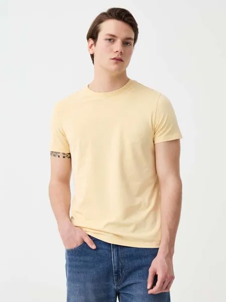 Футболка из хлопка с узором ротондо Ovs, цвет light yellow
